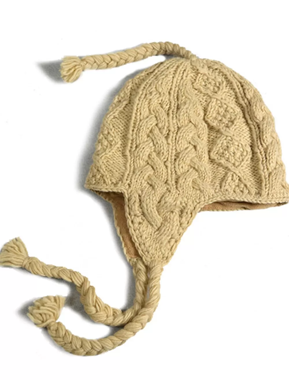 Cheap Aran Cable Hat with Ear Flaps Women Irish Wool Hats | Caps & Hats