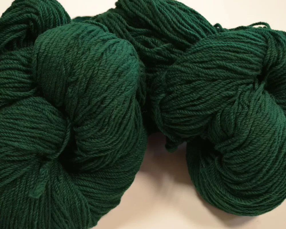 Discount Aran Wool Knitting Hanks - Bottle Green Aran Wool