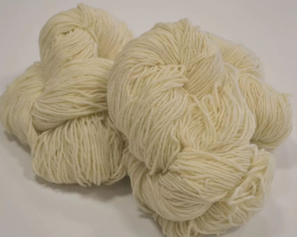 Shop Aran Wool Knitting Hanks - Organic White Aran Wool