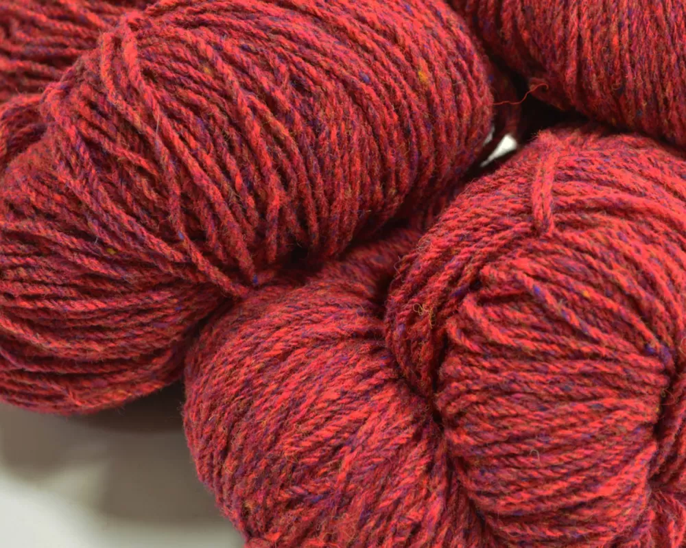 Flash Sale Aran Wool Knitting Hanks - Raspberry Fleck Aran Wool