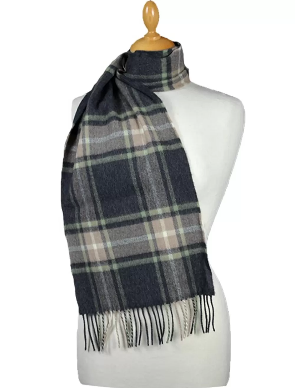 New Charcoal Tan Green Plaid Woven woolen scarf | s Plaid & Tartan Scarves