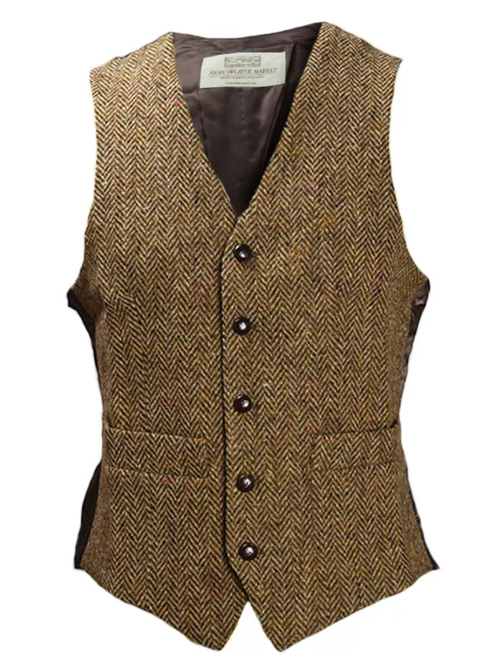 Cheap Donegal Tweed Waistcoat - Brown | Aran Sweater Market Grandfather Shirts And Waistcoats