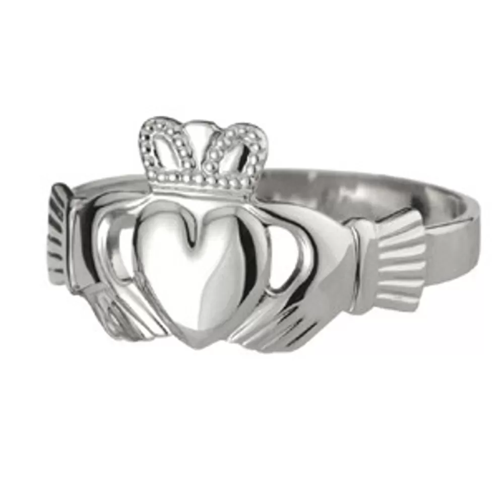 Clearance Gents' Extra Heavy Puffed Heart Claddagh Ring Jewelry For Him