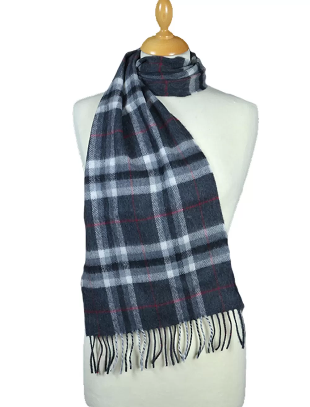 Discount Grey Plaid Woven wool scarf, woolen scarf | Plaid & Tartan Scarves