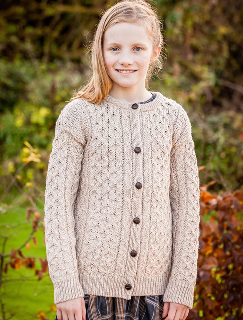 Clearance Kid's Traditional Aran Merino Wool Cardigan Kids Sweaters, Cardigans & Jackets