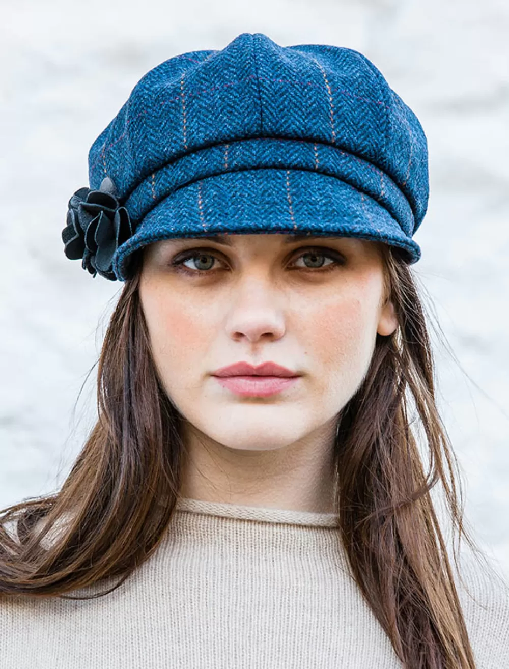 Online Ladies Tweed Newsboy Hat - Denim Women Caps & Hats