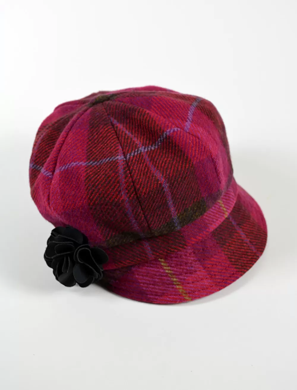 Best Ladies Tweed Newsboy Hat - Pink Plaid | Aran Sweater Market Women Caps & Hats