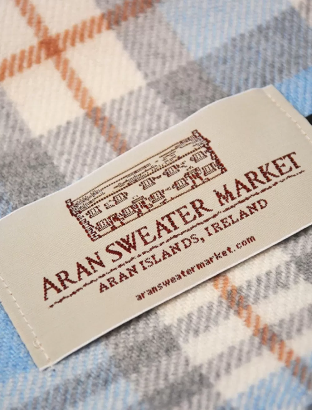 Discount Light Blue Grey Plaid Woven wool scarf, woolen scarf | Plaid & Tartan Scarves