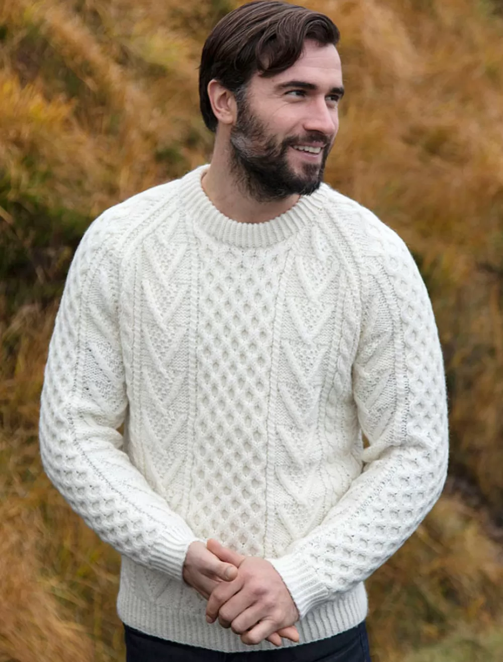 Discount Men's hand knit new wool honeycomb stitch sweater | Sweaters