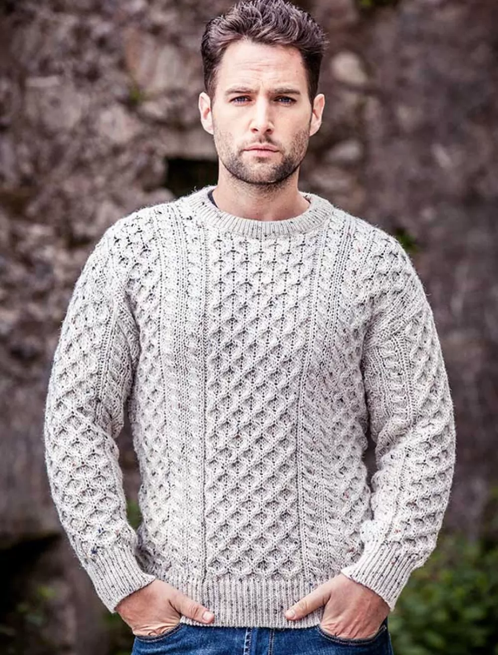 Store Mens Heavyweight Aran Wool Sweater | Glen Aran Sweaters