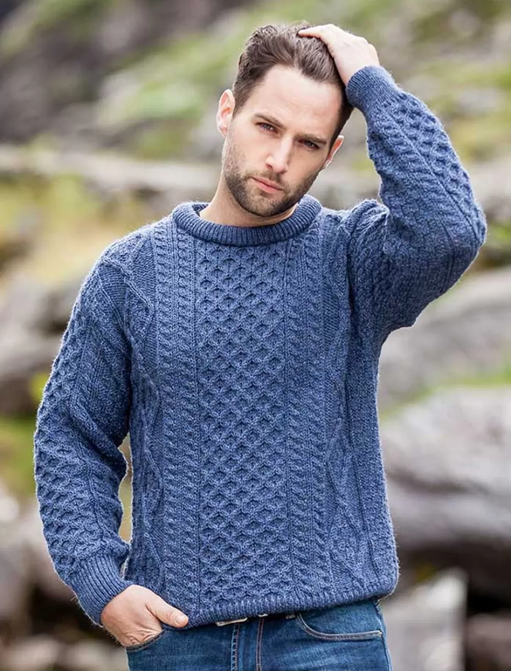 New Men's Irish sweater, mens fisherman sweaters, wool sweater Sweaters