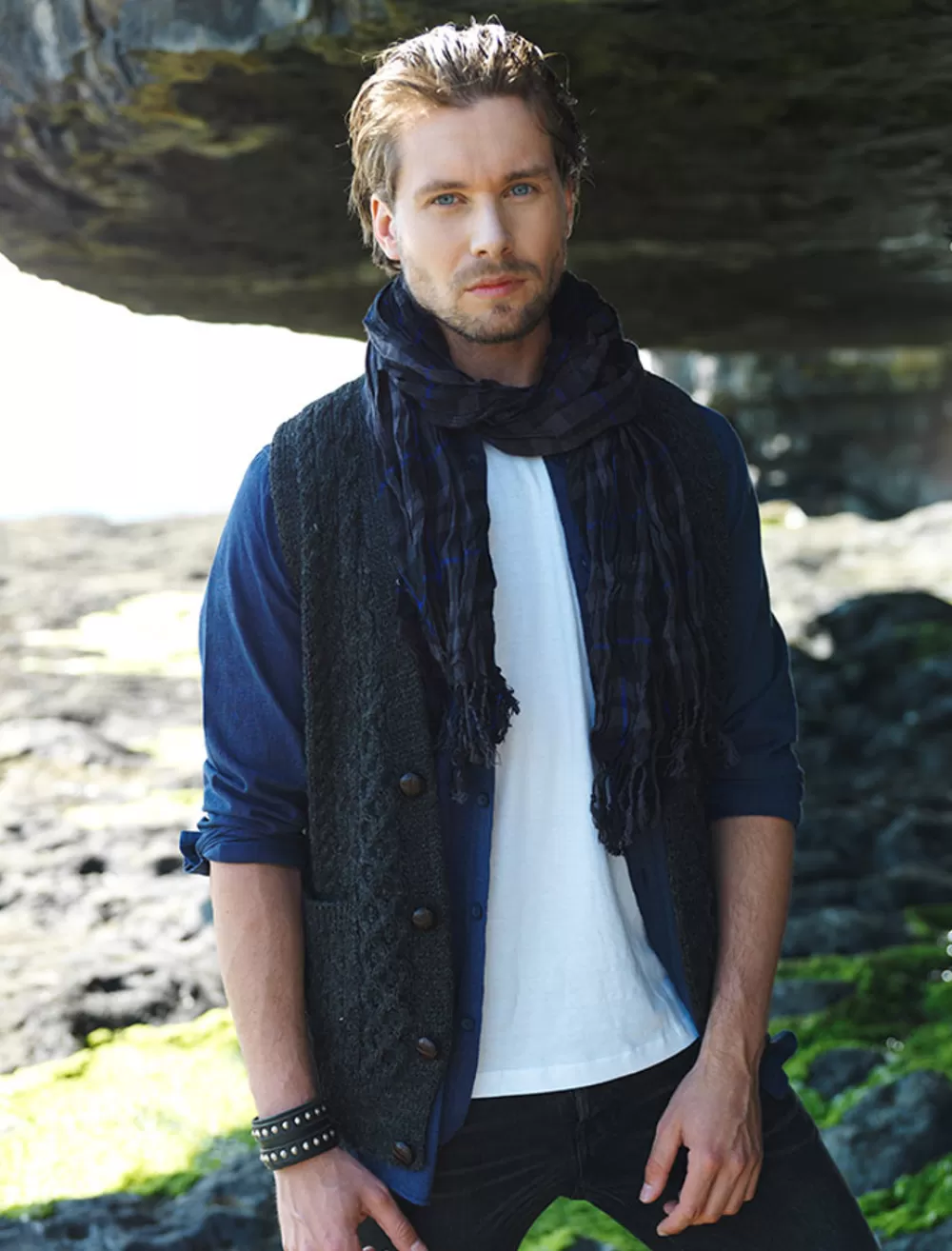 Clearance Mens Wool Waistcoat With Buttons From [100% Irish Wool] Cardigans, Jackets & Coats