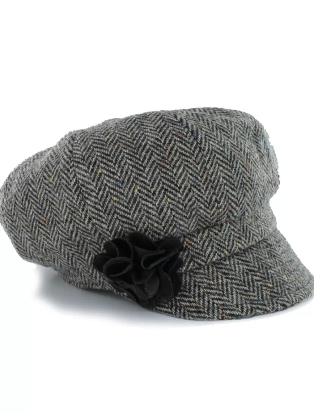 Discount Newsboy hat women in Grey Tweed. | Women Caps & Hats