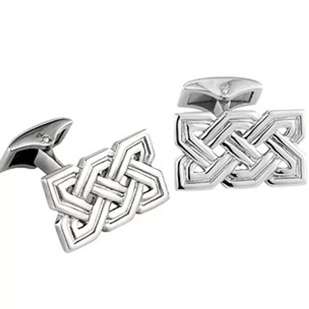 Fashion Rhodium Plated Celtic Knot Cufflinks Jewelry For Him