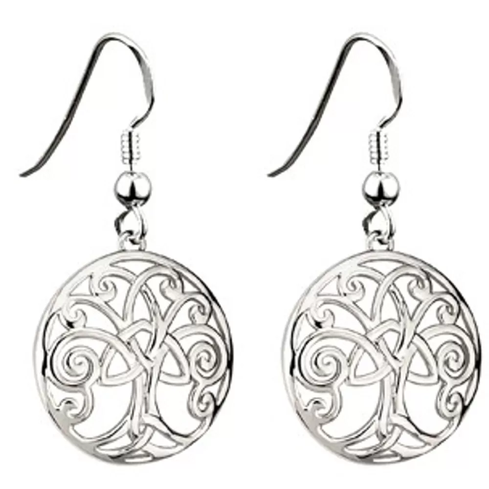 Discount Rhodium Plated Tree of Life Earrings Women Jewelry