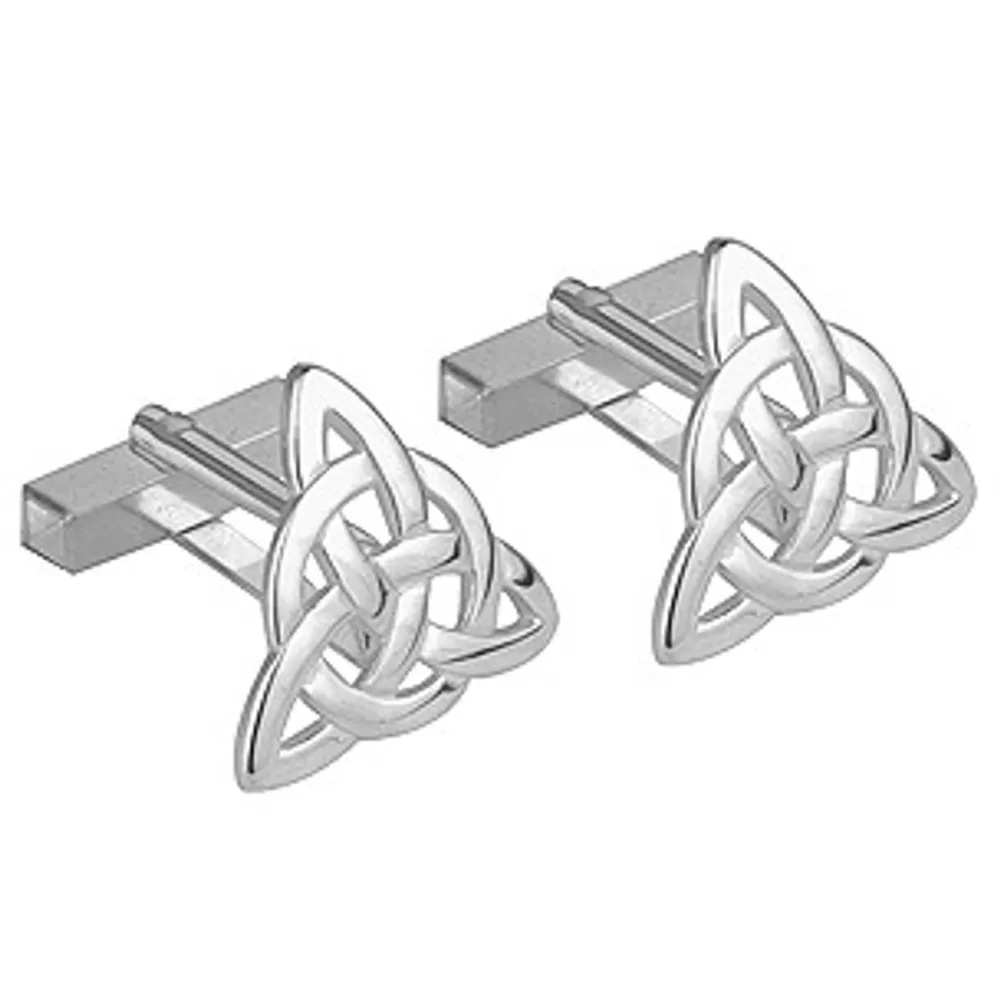 Online Rhodium Plated Trinity Cufflinks Jewelry For Him