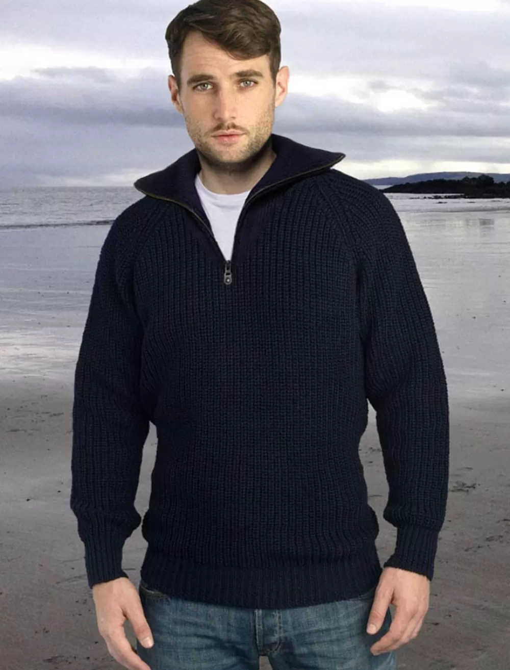 Hot Ribbed Merino Troyer, Fisherman Sweater Sweaters