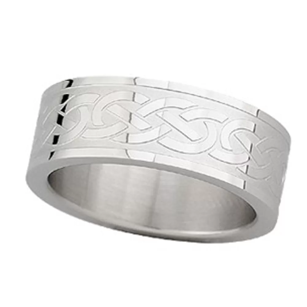 New Steel Engraved Celtic Knot Ring Women Jewelry | Jewelry For Him