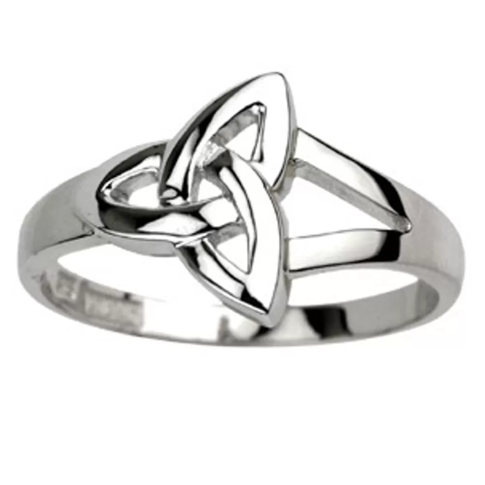 Hot Sterling Silver Plain Trinity Knot Ring Women Jewelry