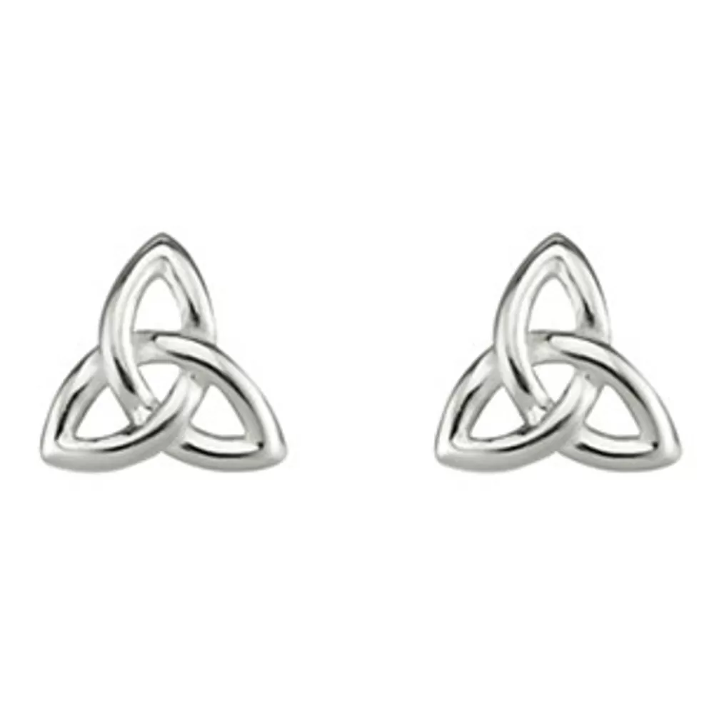 Online Sterling Silver Small Trinity Stud Earrings Women Jewelry