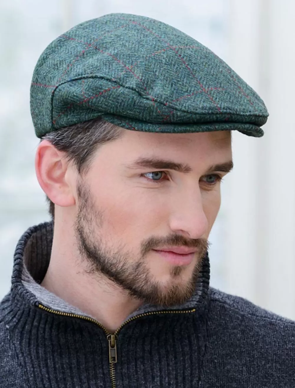 Discount Trinity Tweed Flat Cap - Green Plaid | Aran Sweater Market Irish Flat Caps