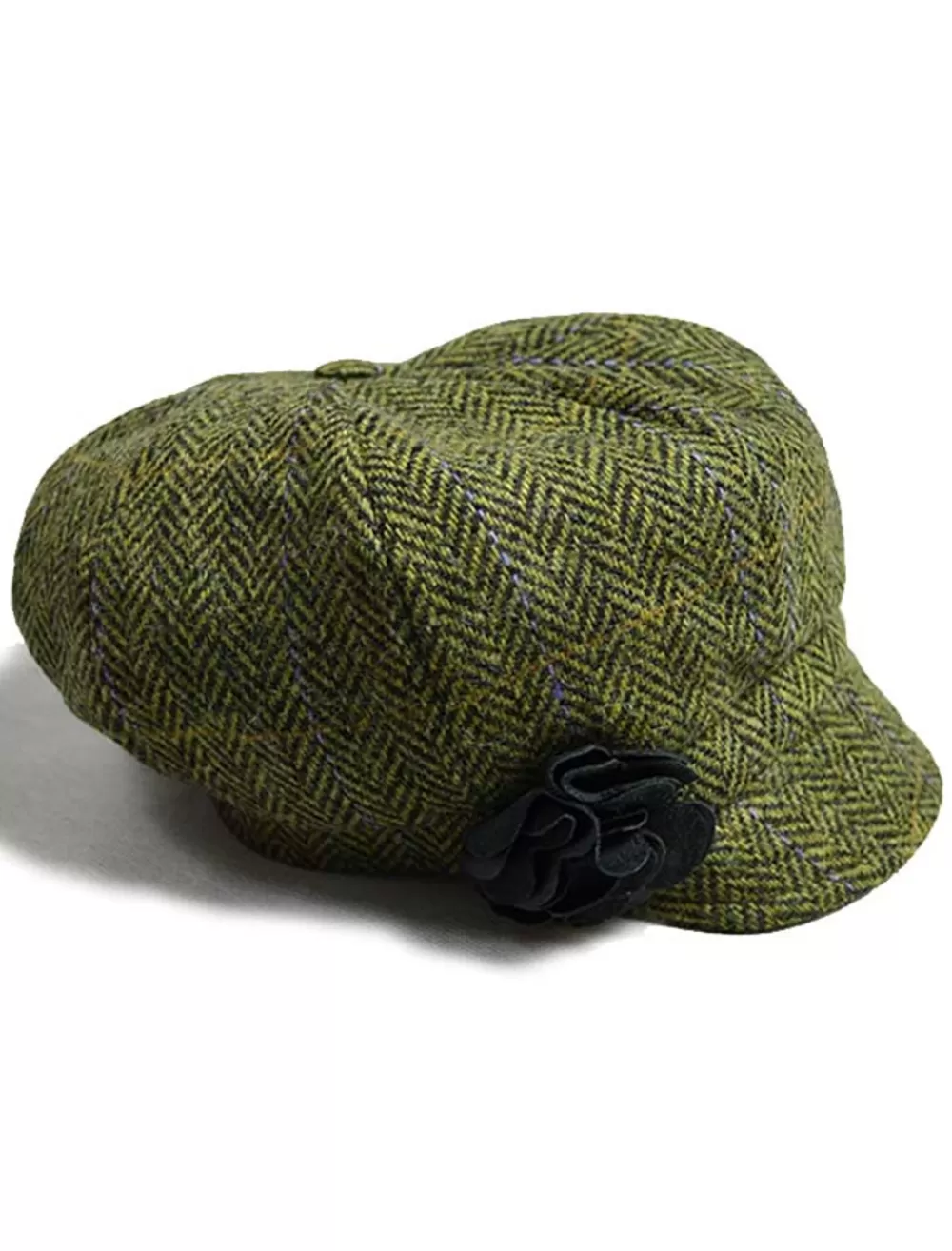 Best Sale Womens newsboy cap from Ireland, Tweed Green Plaid | Women Caps & Hats